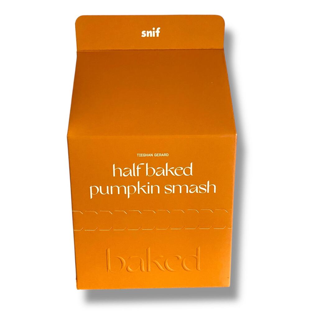 New Snif Candle Half Baked Pumpkin Smash  Gourmand Spicy 8oz Glass Vessel Jar - Picture 3 of 13